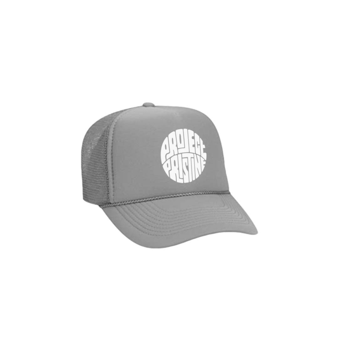 Grey & White Pristine Trucker Hat