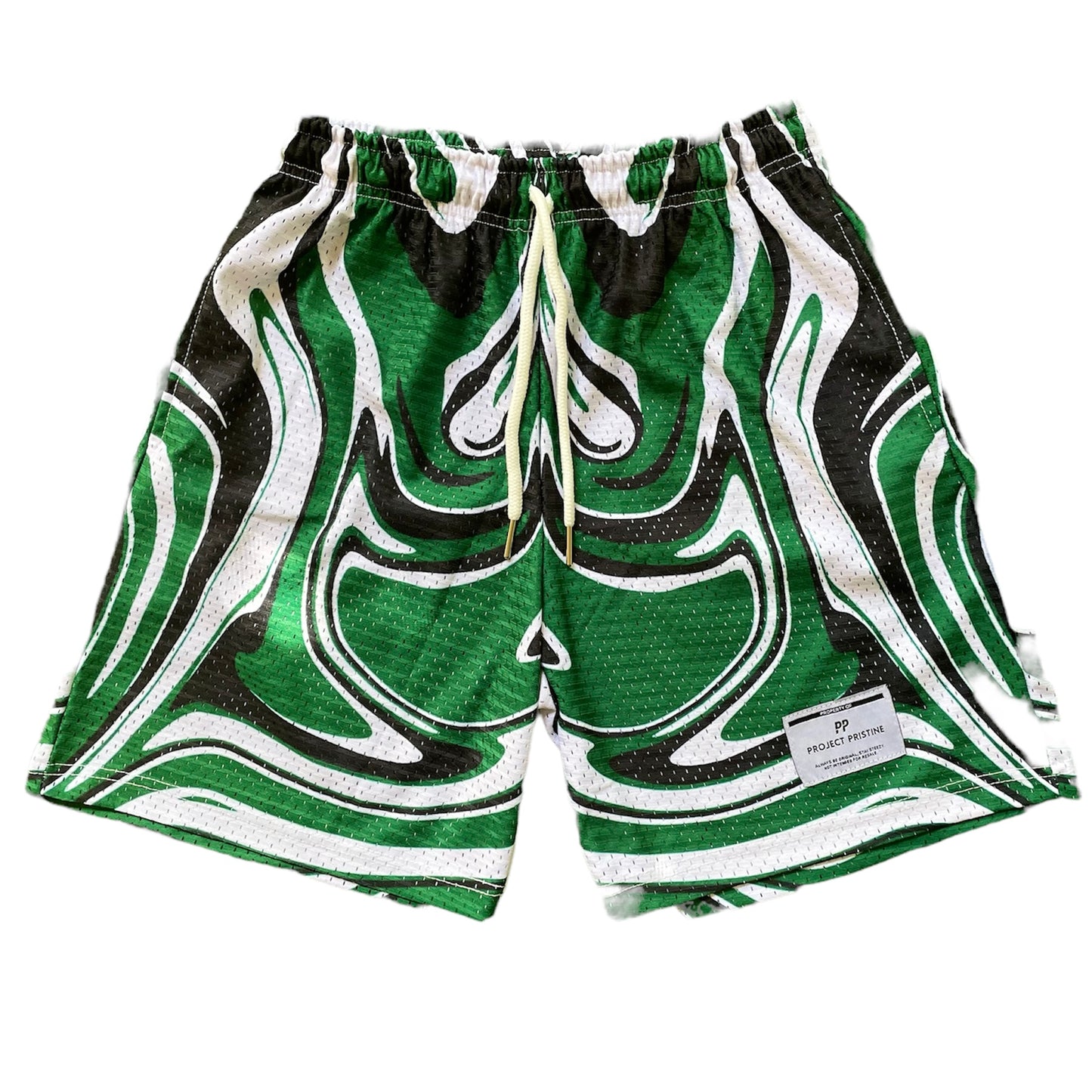 Pine Green Marble Mesh Shorts